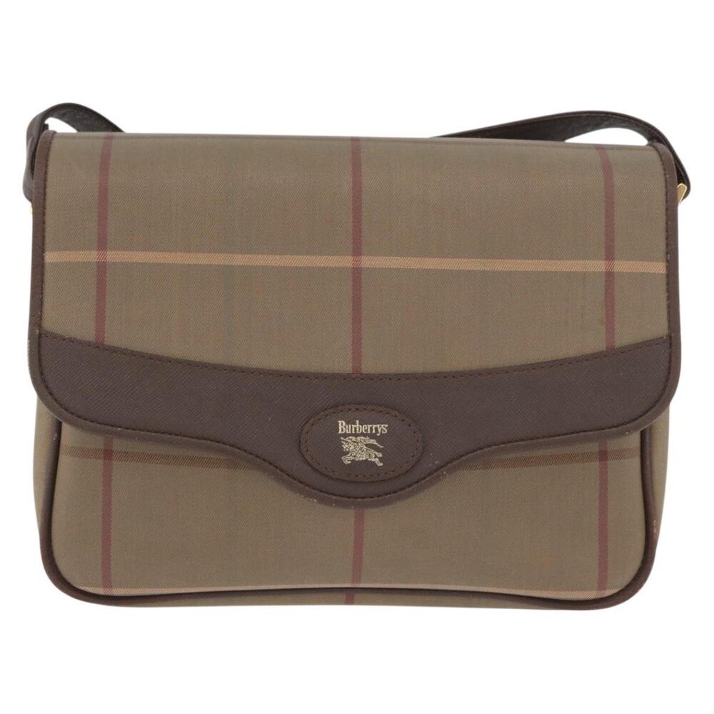 Burberry Nova Check Canvas Shoulder Bag Brown